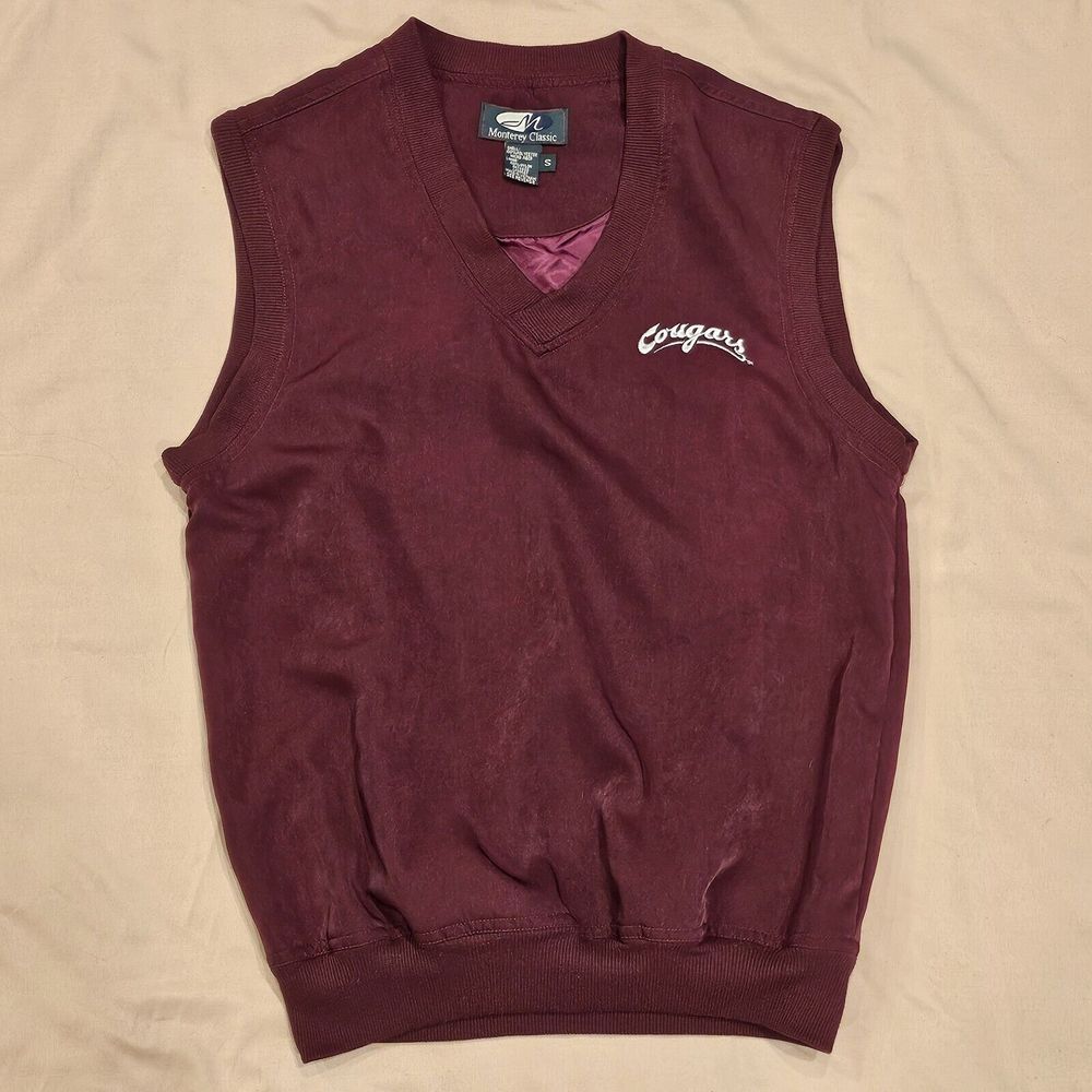 Vintage Washington State Cougars Mens‎ Crimson Pullover Vest Winbreaker Small